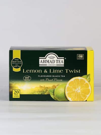 A box of lemon and lime flavored black tea