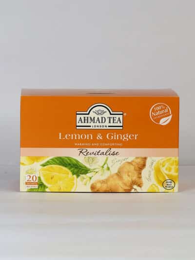 A box of comforting lemon and ginger tea