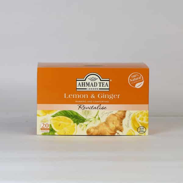 A box of comforting lemon and ginger tea