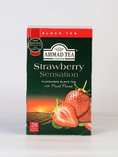 A box of strawberry sensation black tea