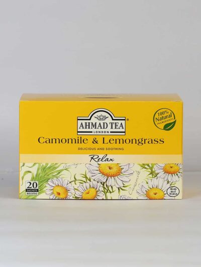 A chamomile and lemongrass tea box