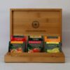 A box of flavored Ahmad teas